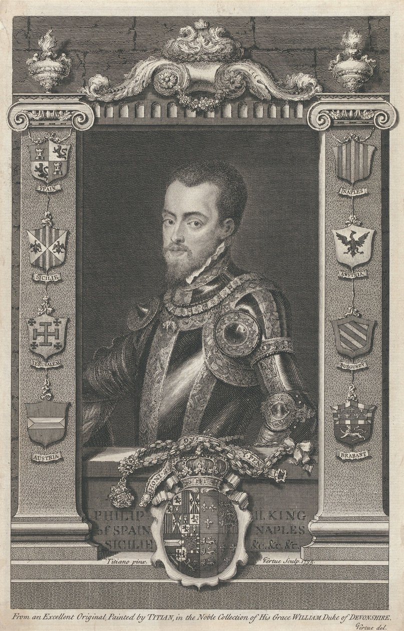 Filipe II, rei de Espanha de George Vertue