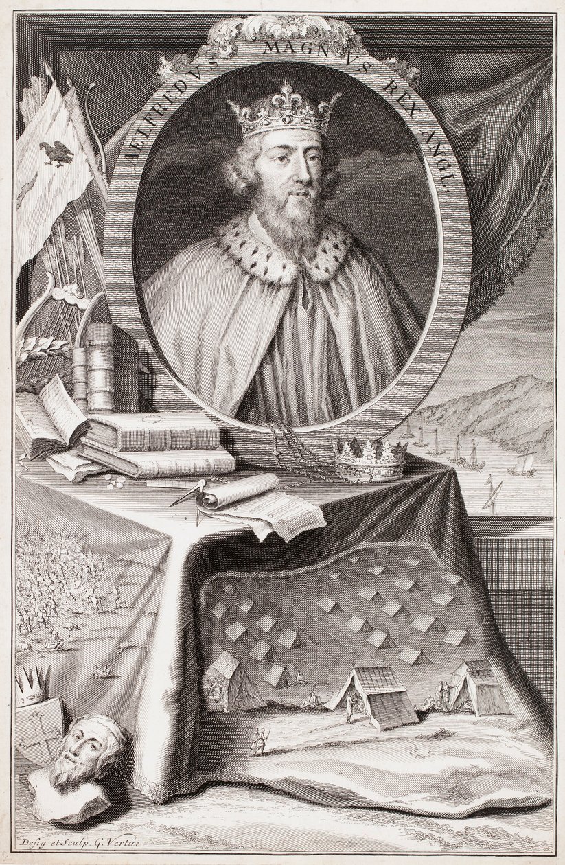 Retrato de Alfredo, o Grande de George Vertue