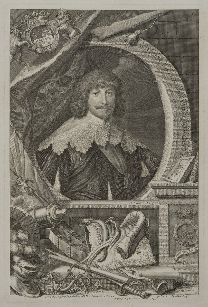 Retrato de William Cavendish, 1º Duque de Newcastle, 1739 de George Vertue
