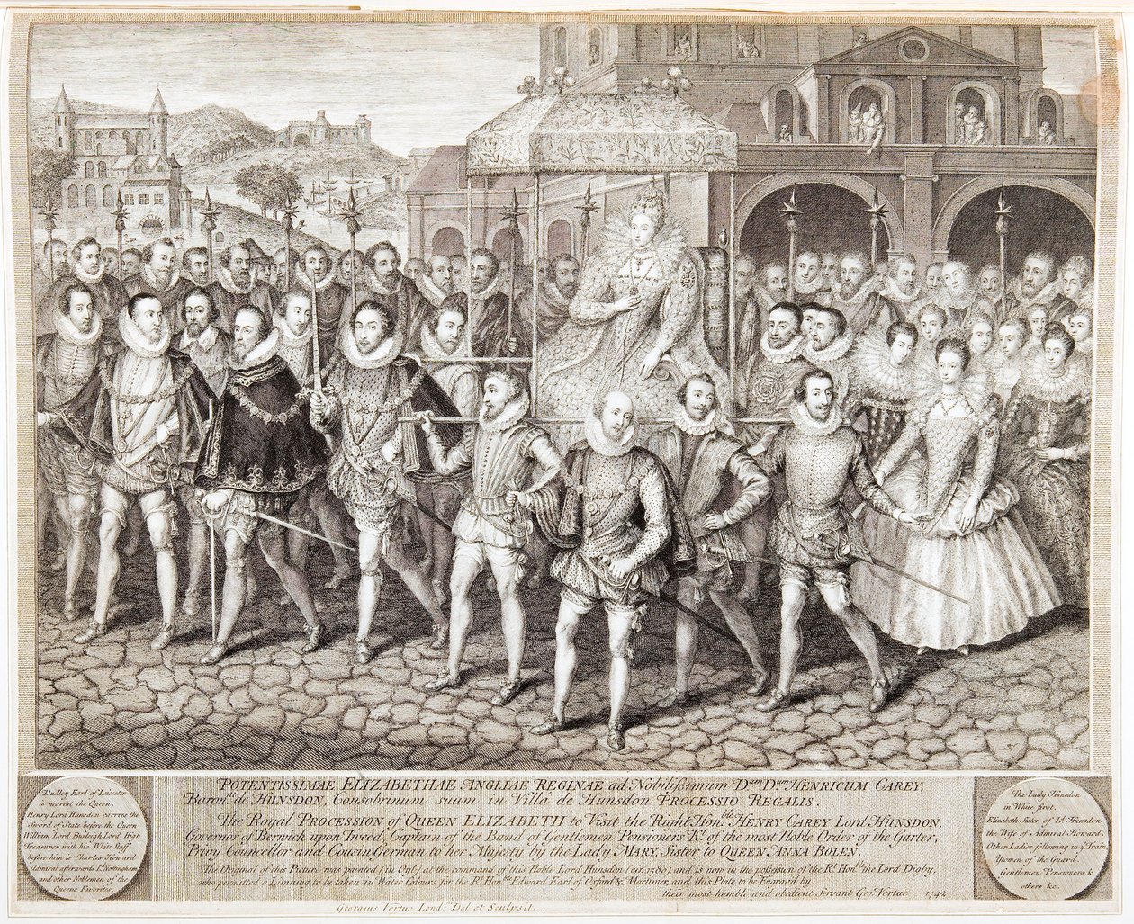 Procissão real da rainha Elizabeth I, c1580 1744 de George Vertue