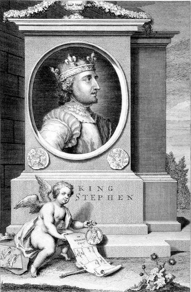 Stephen (c.1097-1154) Rei de Inglaterra, gravado pelo artista (gravura) de George Vertue