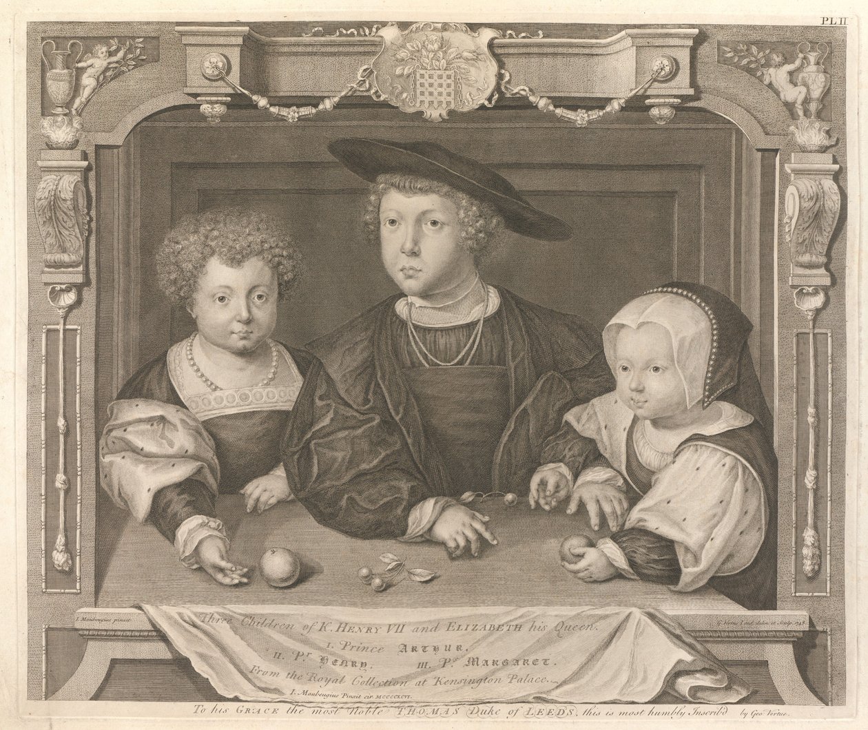 Três filhos do rei Henrique VII e de Isabel de Iorque, sua rainha de George Vertue