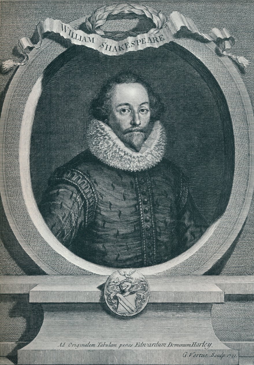 William Shakespeare 1564-1616, poeta e dramaturgo inglês, 1721, 1913 de George Vertue