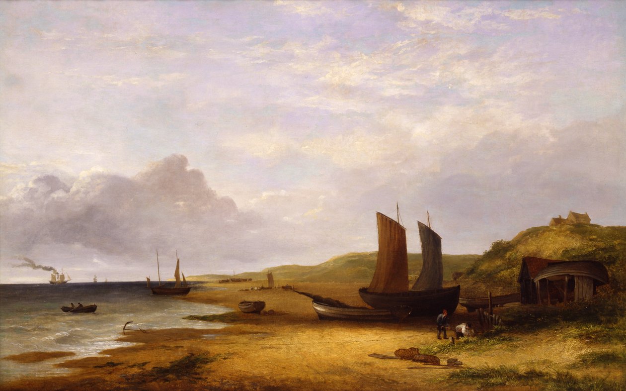 Cena da costa (óleo sobre tela) de George Vincent