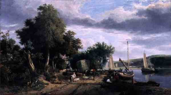 Vista sobre o rio Yare, perto de Norwich (petróleo sobre tela) de George Vincent