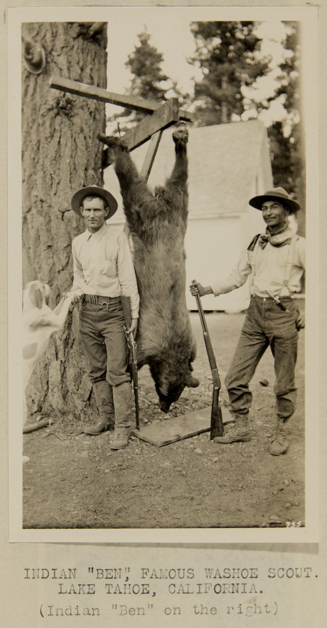 Índio "Ben", famoso escoteiro Washoe. Lago Tahoe, Califórnia de George W. Ingalls