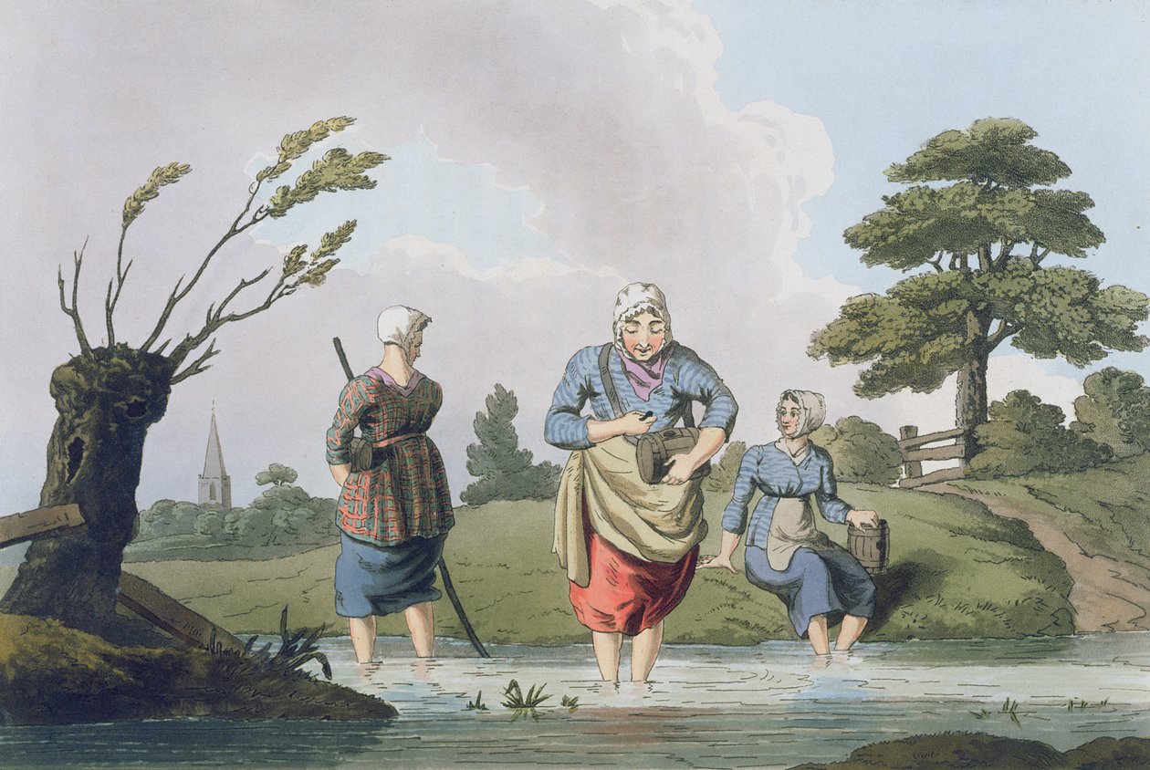 Leech Finders, de &39;Costume of Yorkshire&39; gravado por Robert Havell (1769-1832) 1814 de George Walker