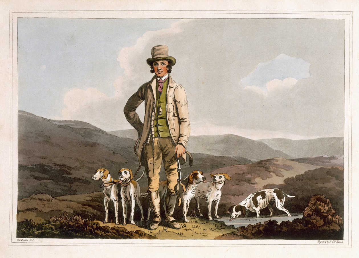 The Dog Breaker, gravado por Robert Havell, o Velho, publicado em 1814 por Robinson and Son, Leeds de George Walker