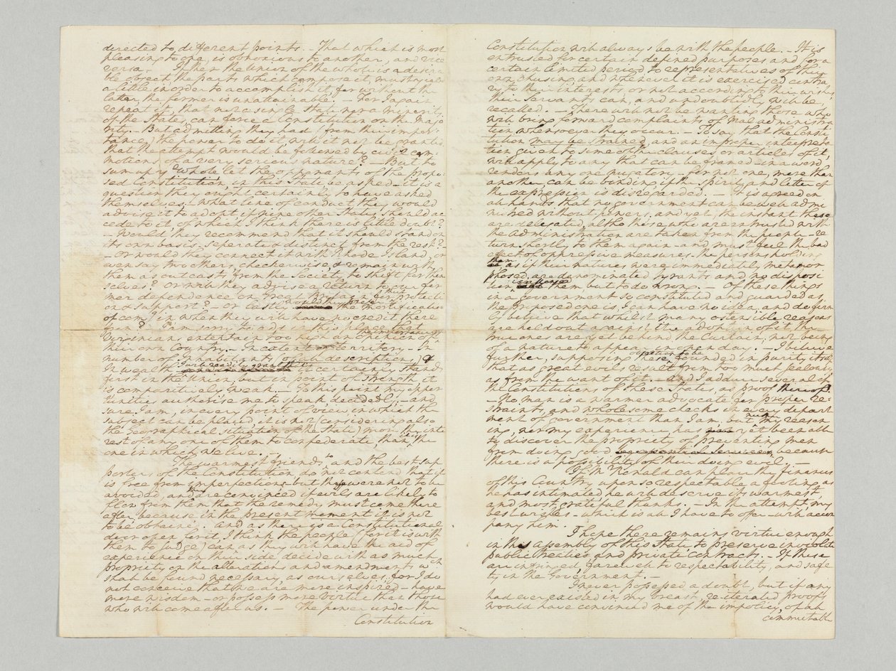 "O poder sob a constituição estará sempre com o povo", assinou uma carta autografada a Bushrod Washington, 9 de novembro de 1787 de George Washington