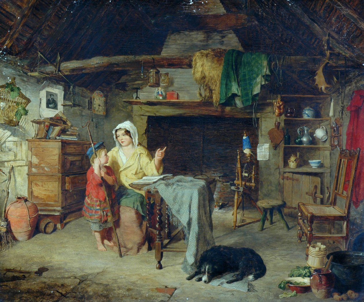 O Ettrick Pastor Boy Recebendo suas primeiras impressões de sua mãe, 1858 de George Washington Brownlow
