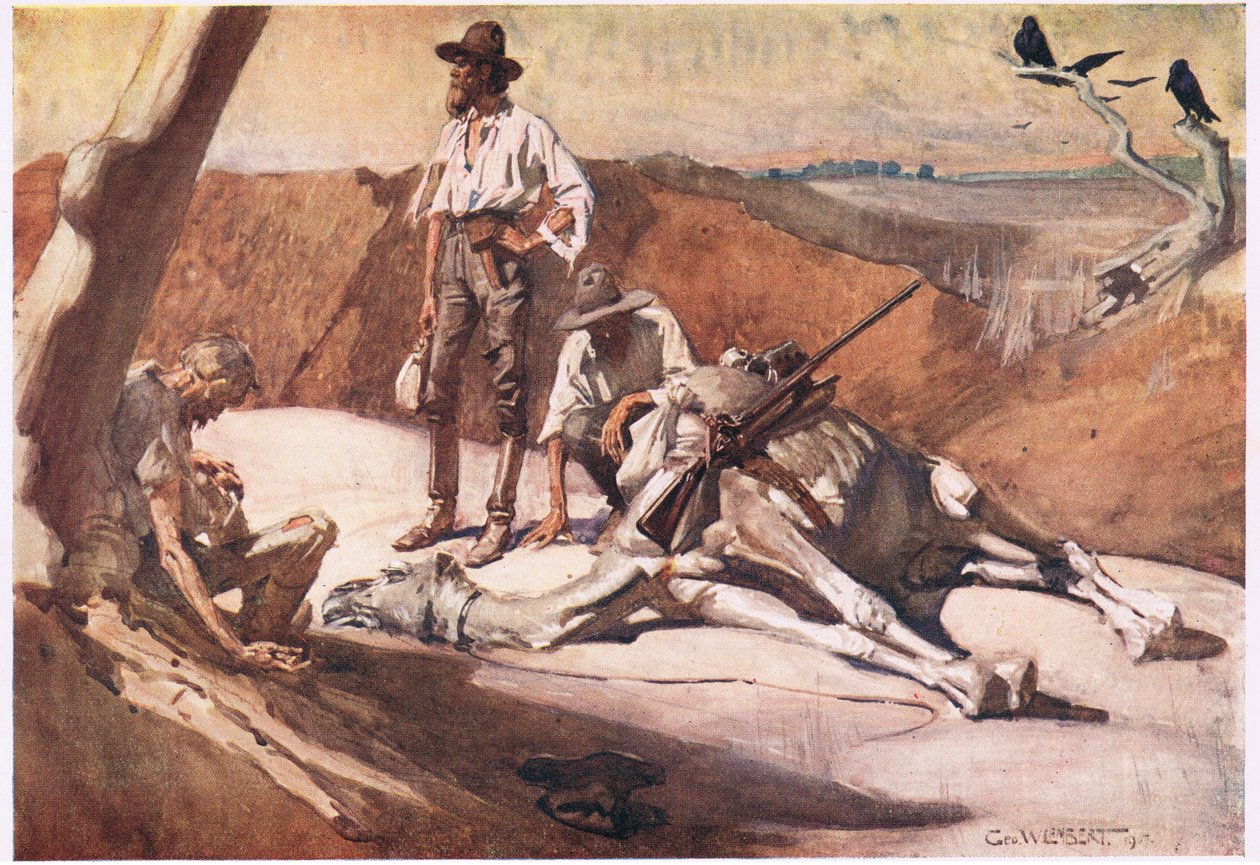 A caminho do Monte Hopeless (cor litho) de George Washington Lambert