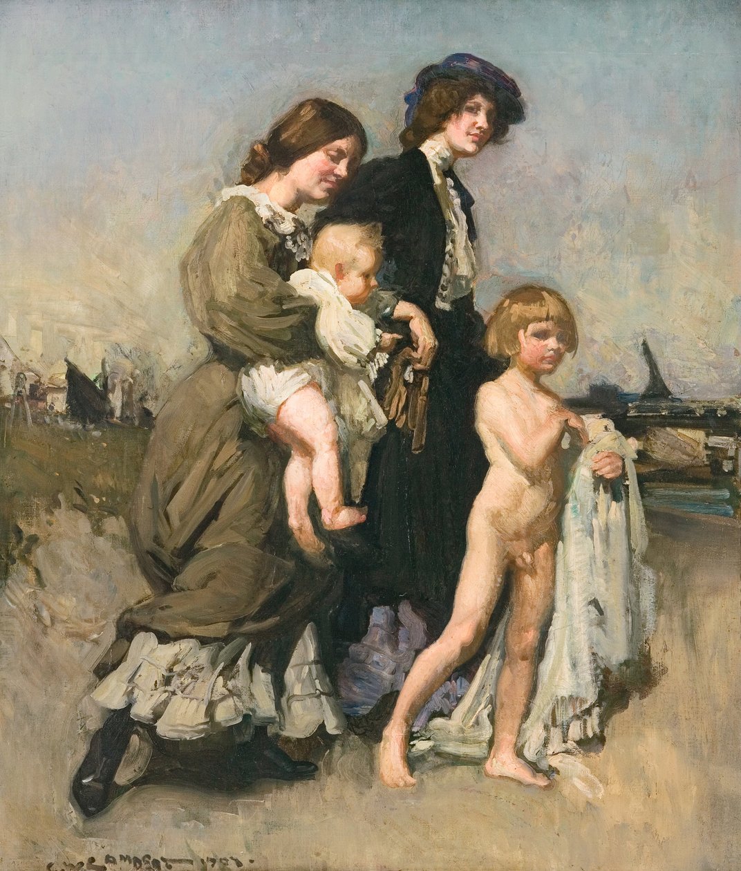 O grupo de feriado (Os banhistas) de George Washington Lambert