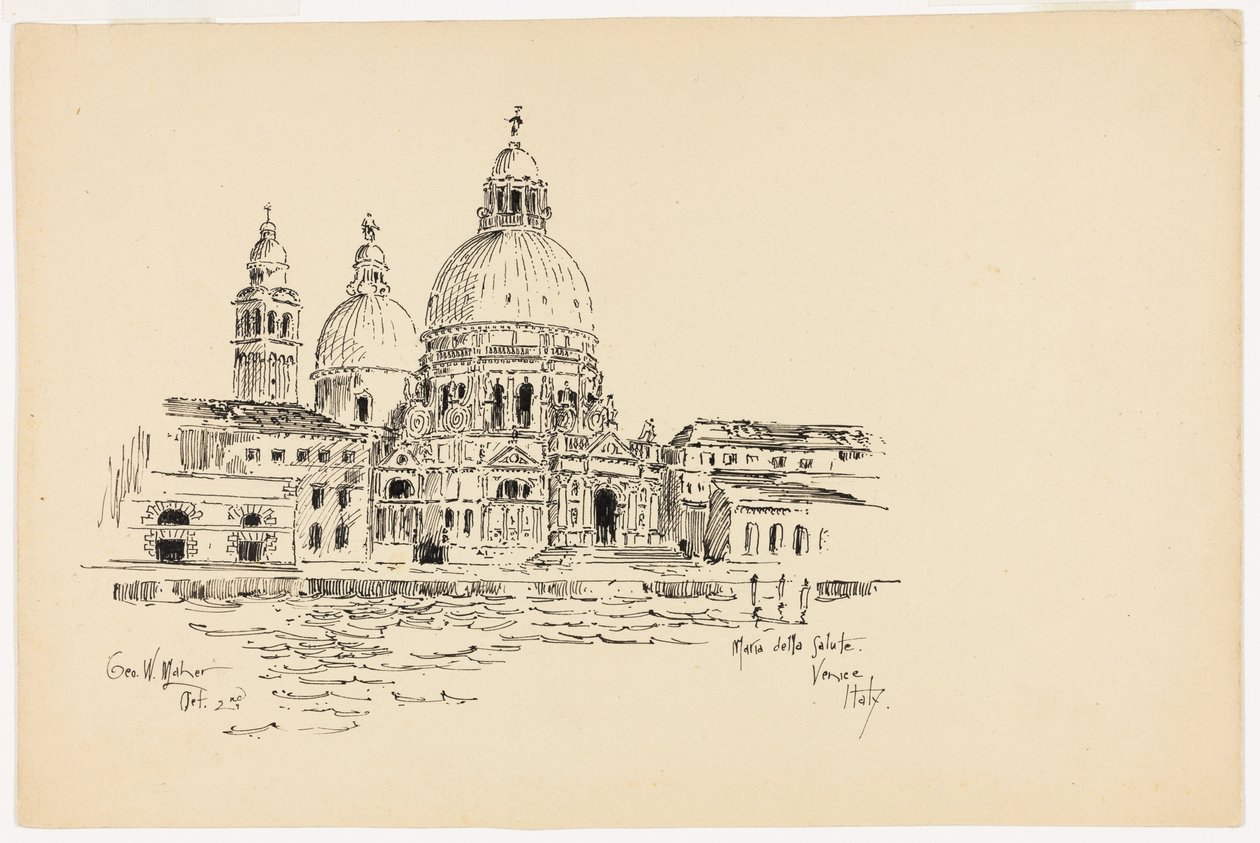 Sta. Maria della Salute, Veneza, Itália, esboço de viagem de George Washington Maher