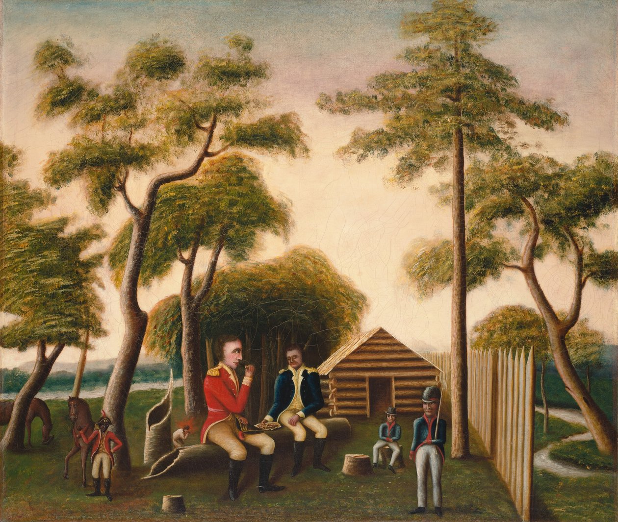 Marion Festejando o Oficial Britânico com Batata Doce, 1848. de George Washington Mark