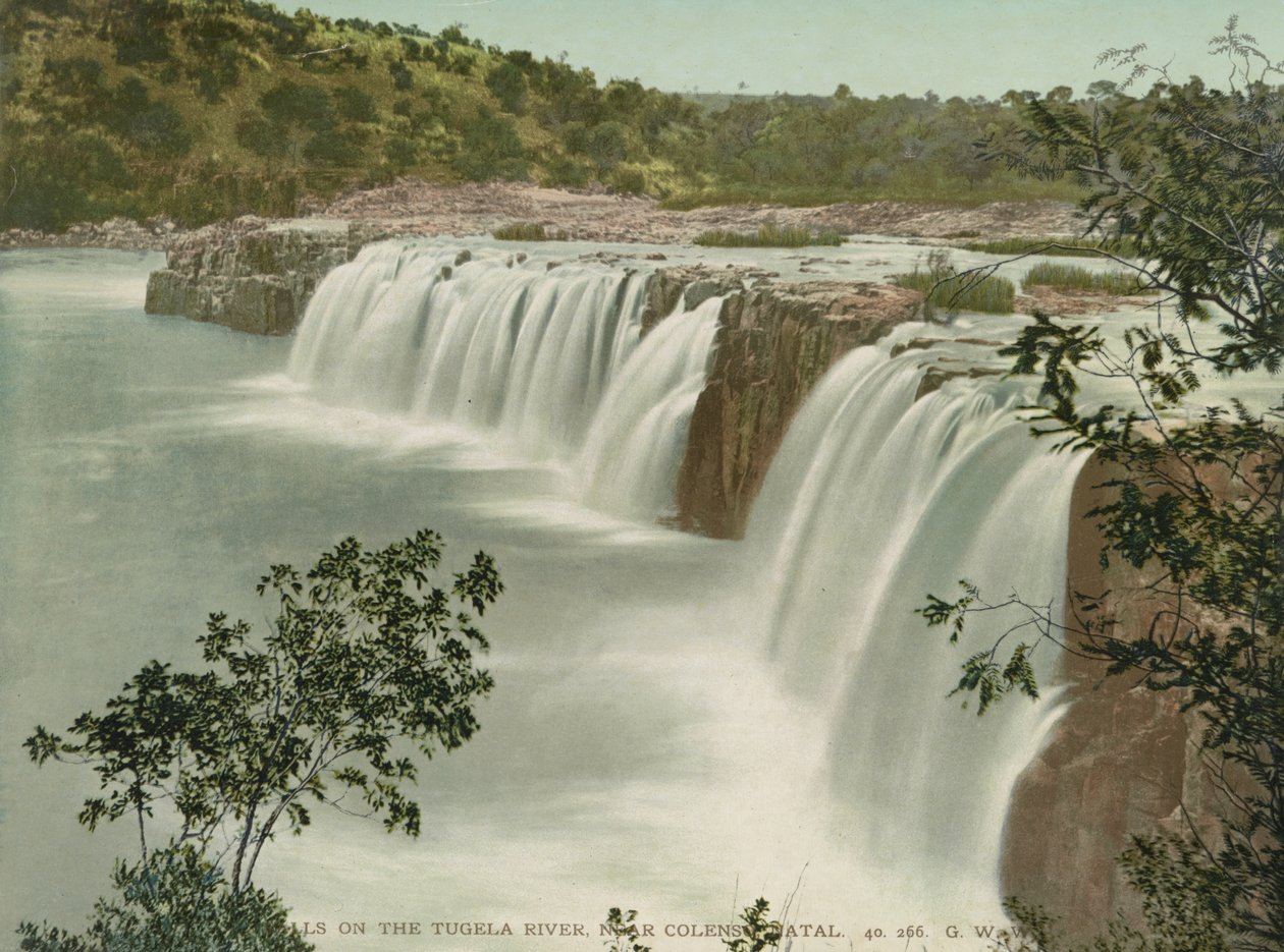 Quedas no Rio Tugela perto de Colenso, Natal, c.1900 (impressão fotomecânica) de George Washington Wilson