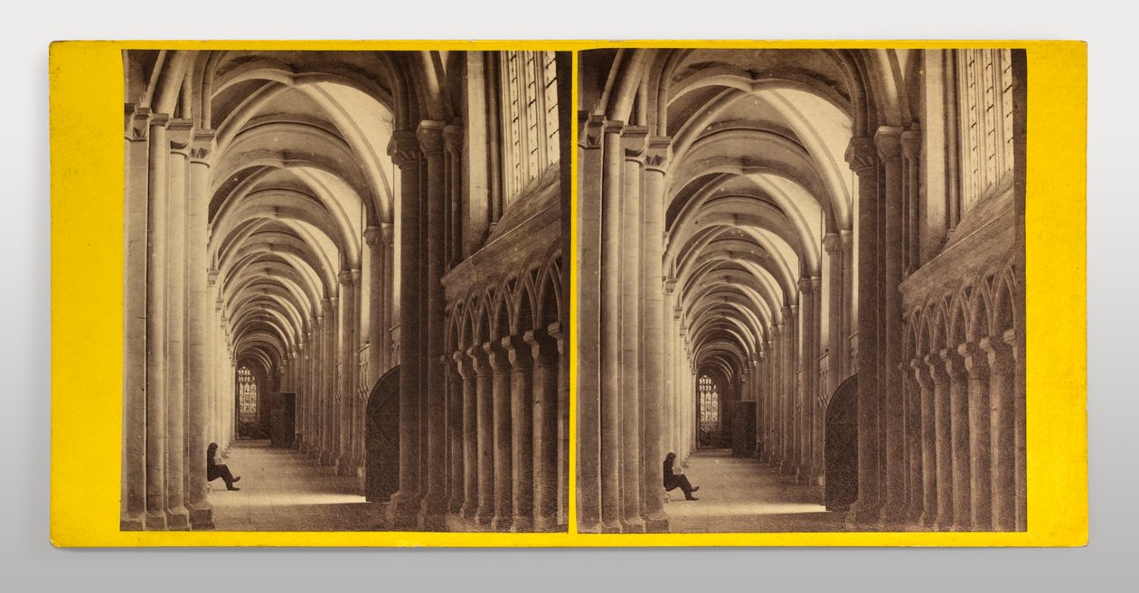 Catedral de Peterborough - nave lateral sul da nave de George Washington Wilson