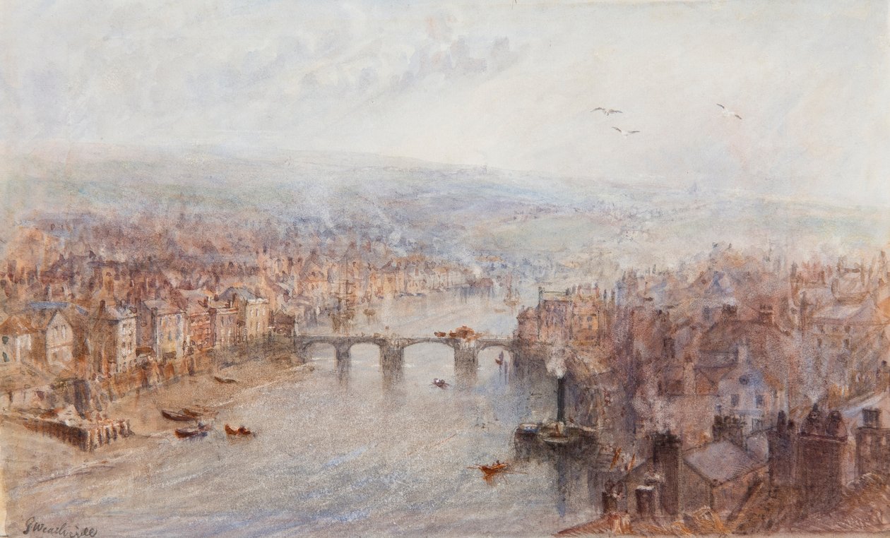 Whitby e o rio Esk, num dia cinzento de George Weatherill
