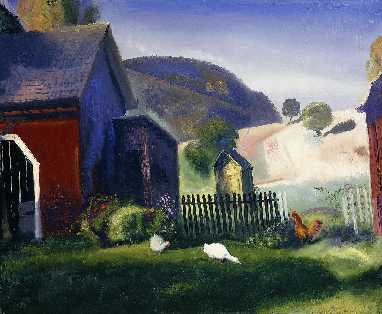 Barnyard and Chickens, 1924 de George Wesley Bellows