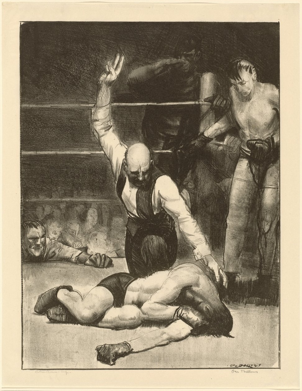 Contado para fora, segunda pedra, 1921. de George Wesley Bellows