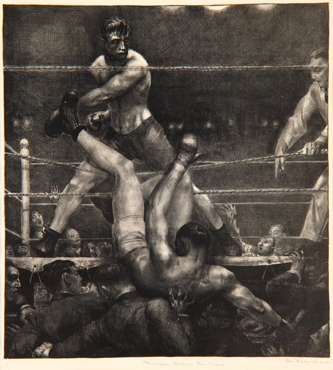 Dempsey Through the Ropes, 1923-24 de George Wesley Bellows