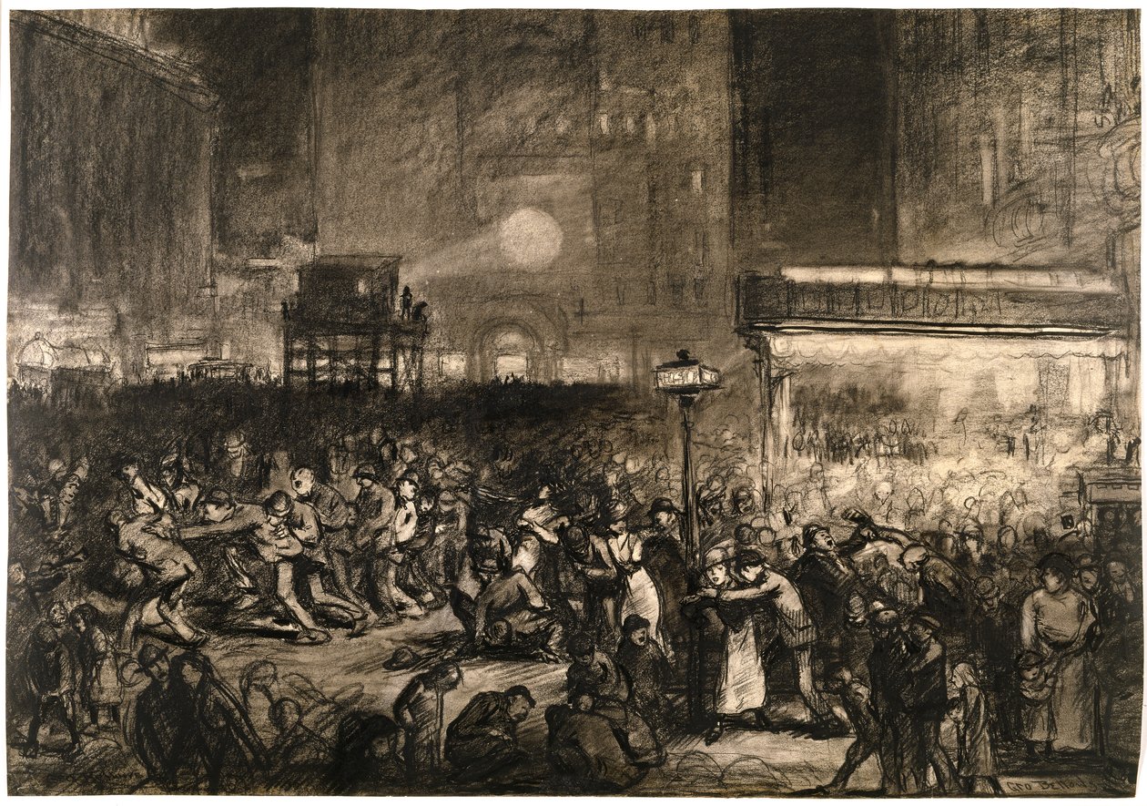 Noite das eleições em Times Square de George Wesley Bellows