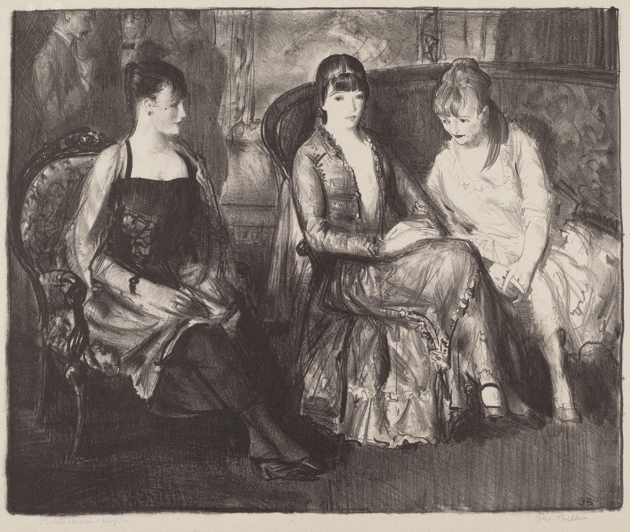 Elsie, Emma e Marjorie, segunda pedra, 1921. de George Wesley Bellows