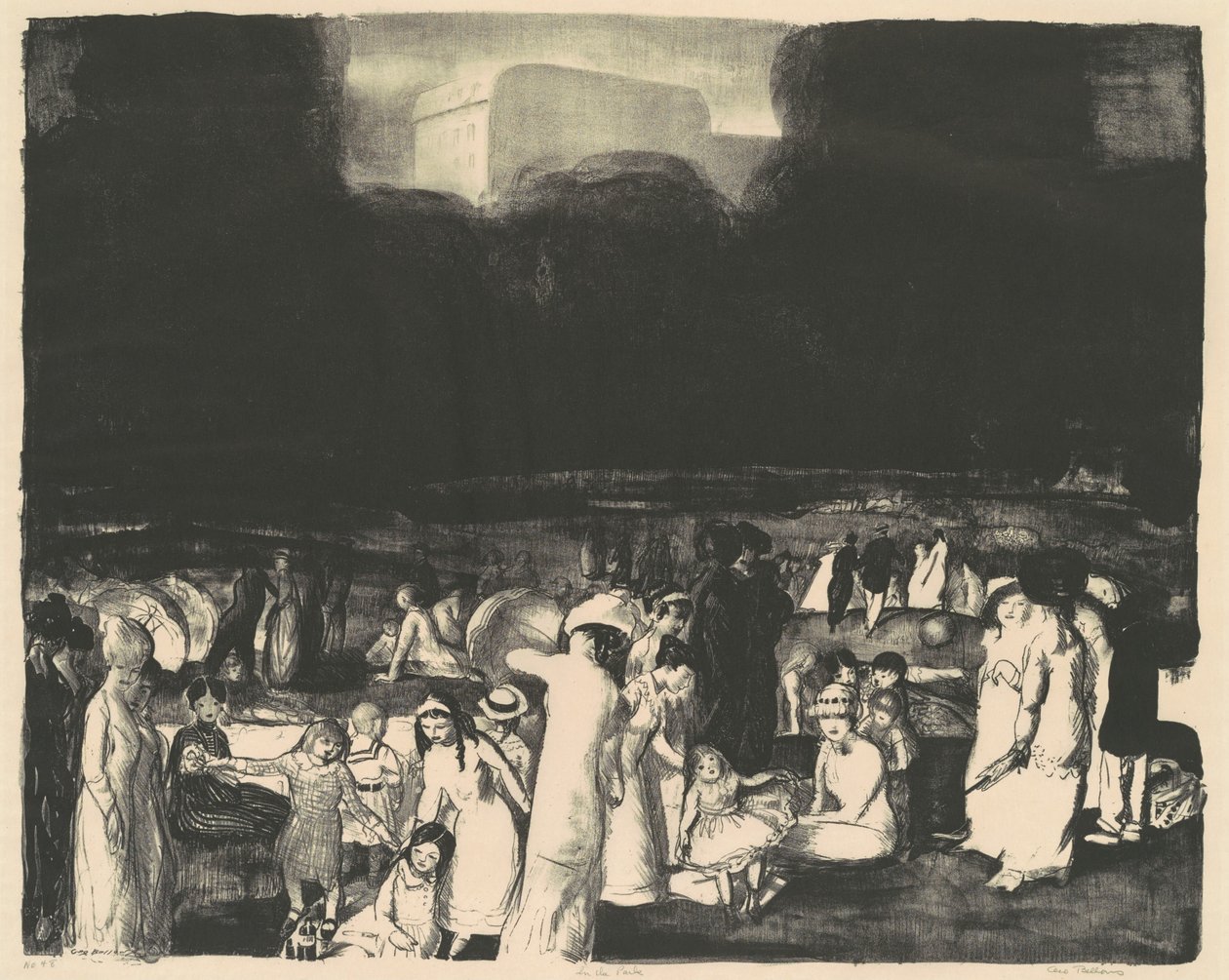 No Parque, Escuro, 1916. de George Wesley Bellows