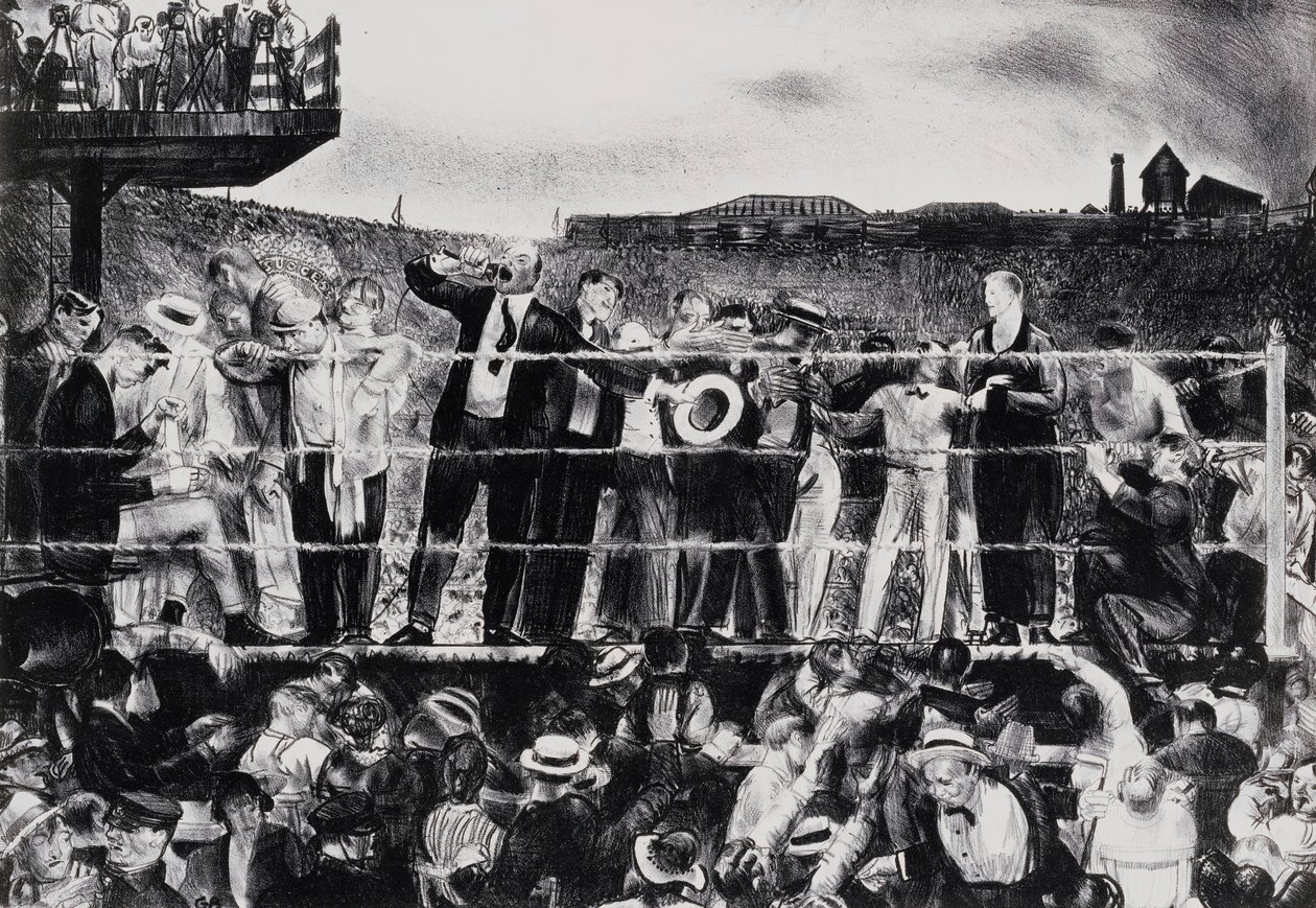 Apresentando Georges Carpentier, 1921 de George Wesley Bellows