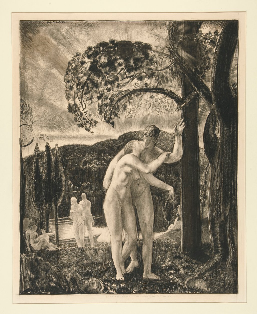 Amantes ainda sussurrados no crepúsculo de George Wesley Bellows