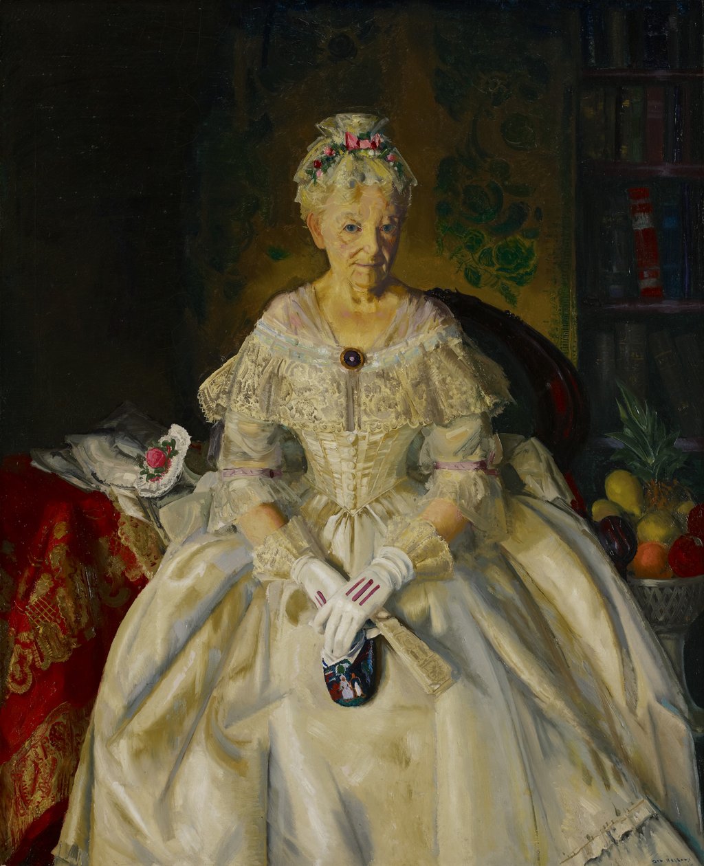 Sra. T. em Cream Silk, No.2 de George Wesley Bellows