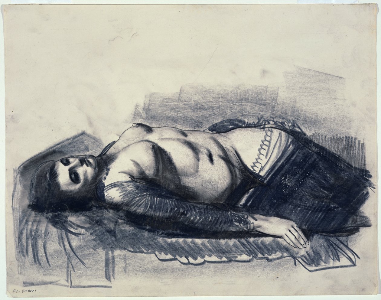 Odalisca (lápis sobre papel) de George Wesley Bellows