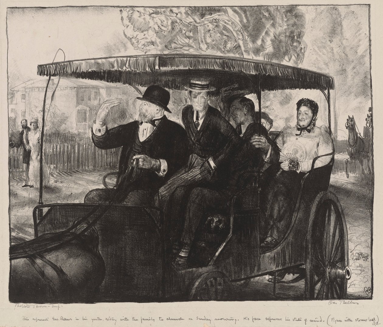 Domingo, Ir à Igreja: Memórias de uma manhã de domingo em Columbus, Ohio, 1897 de George Wesley Bellows