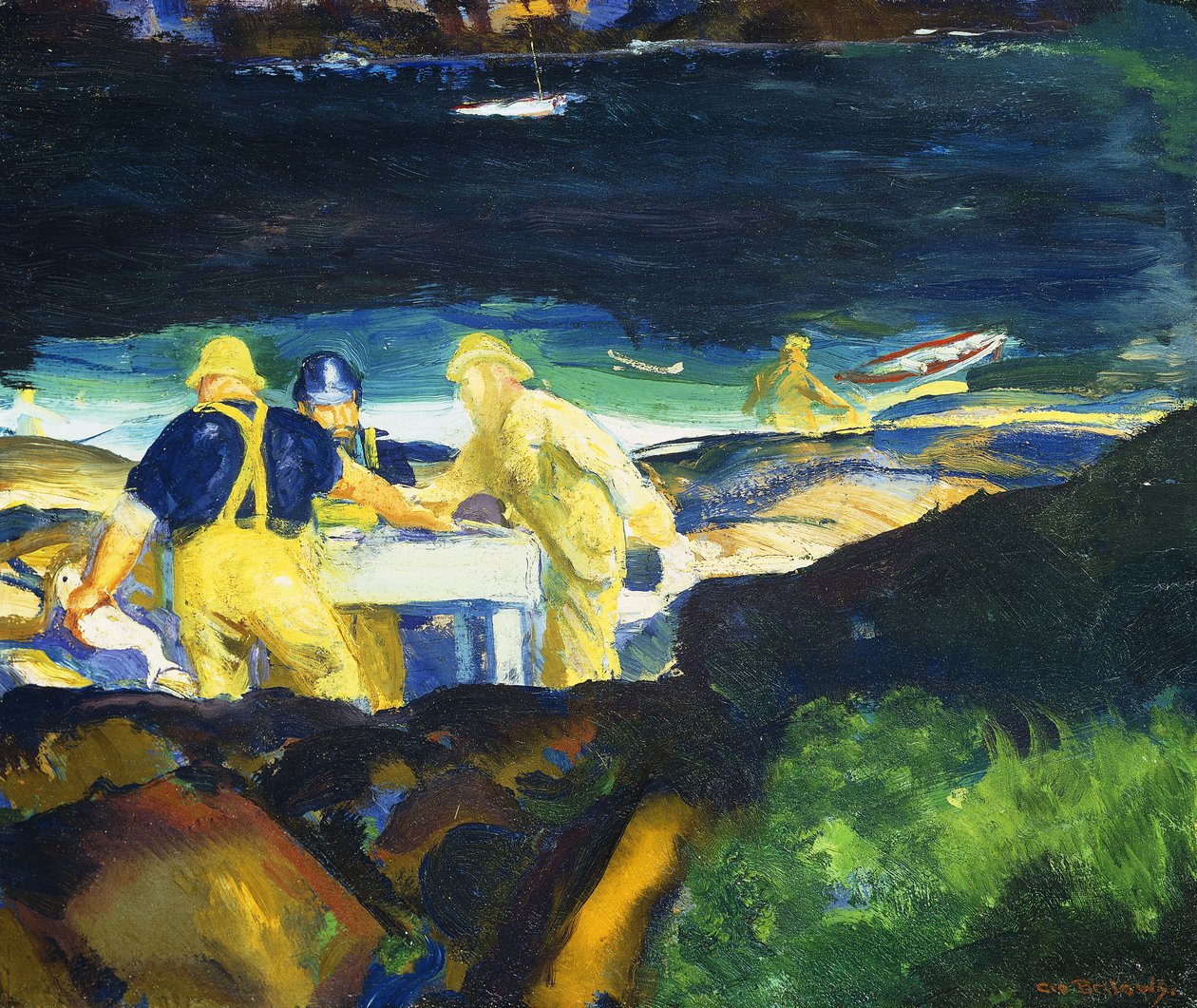 Cuidando das armadilhas para lagostas, de manhã cedo, de George Wesley Bellows