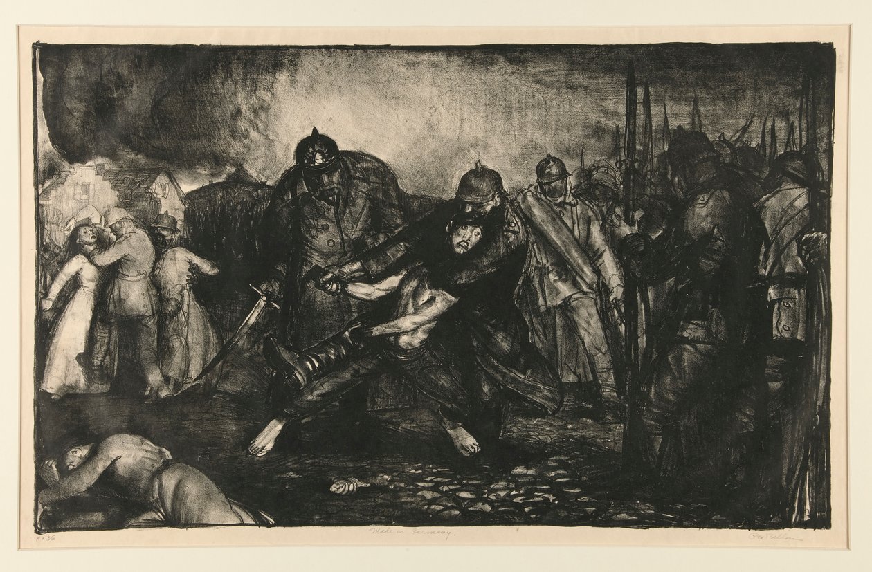 The Enemy Arrive, ou Os Alemães Chegam, da Série Guerra de George Wesley Bellows