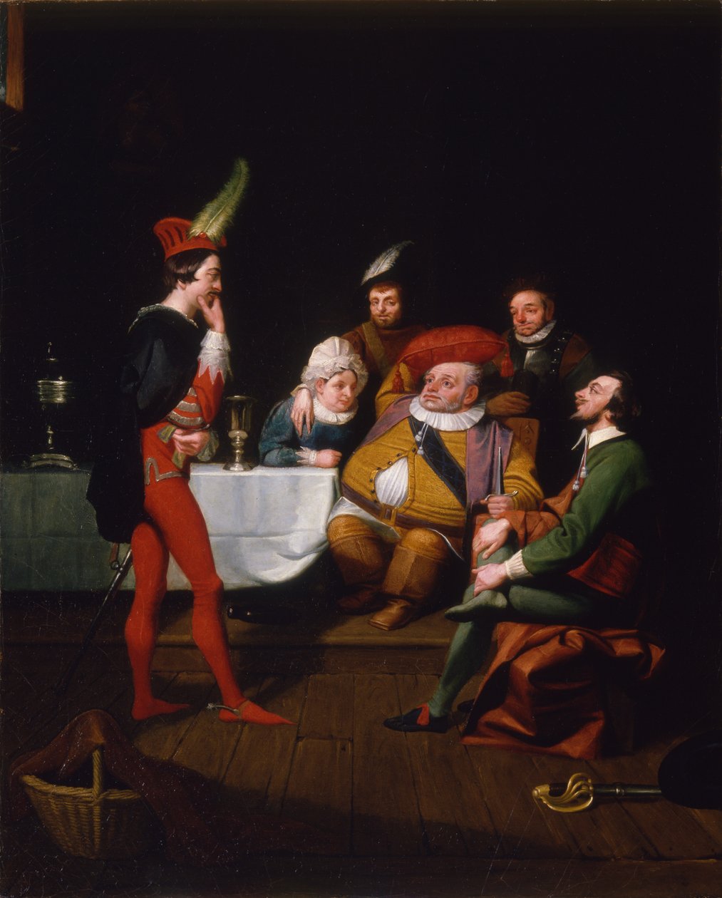 Falstaff promulgando Henrique IV, c.1834 de George Whiting Flagg