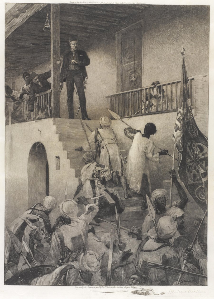 A morte do general Gordon nas mãos dos seguidores Mahdis 26 de janeiro de 1885 de George William Joy