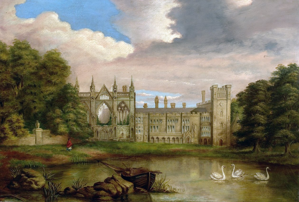 Newstead Abbey, Nottinghamshire, do Upper Lake de George William Taylor