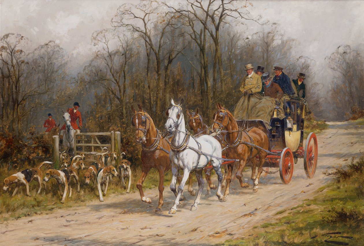 Em uma estrada aberta (óleo sobre tela) de George Wright