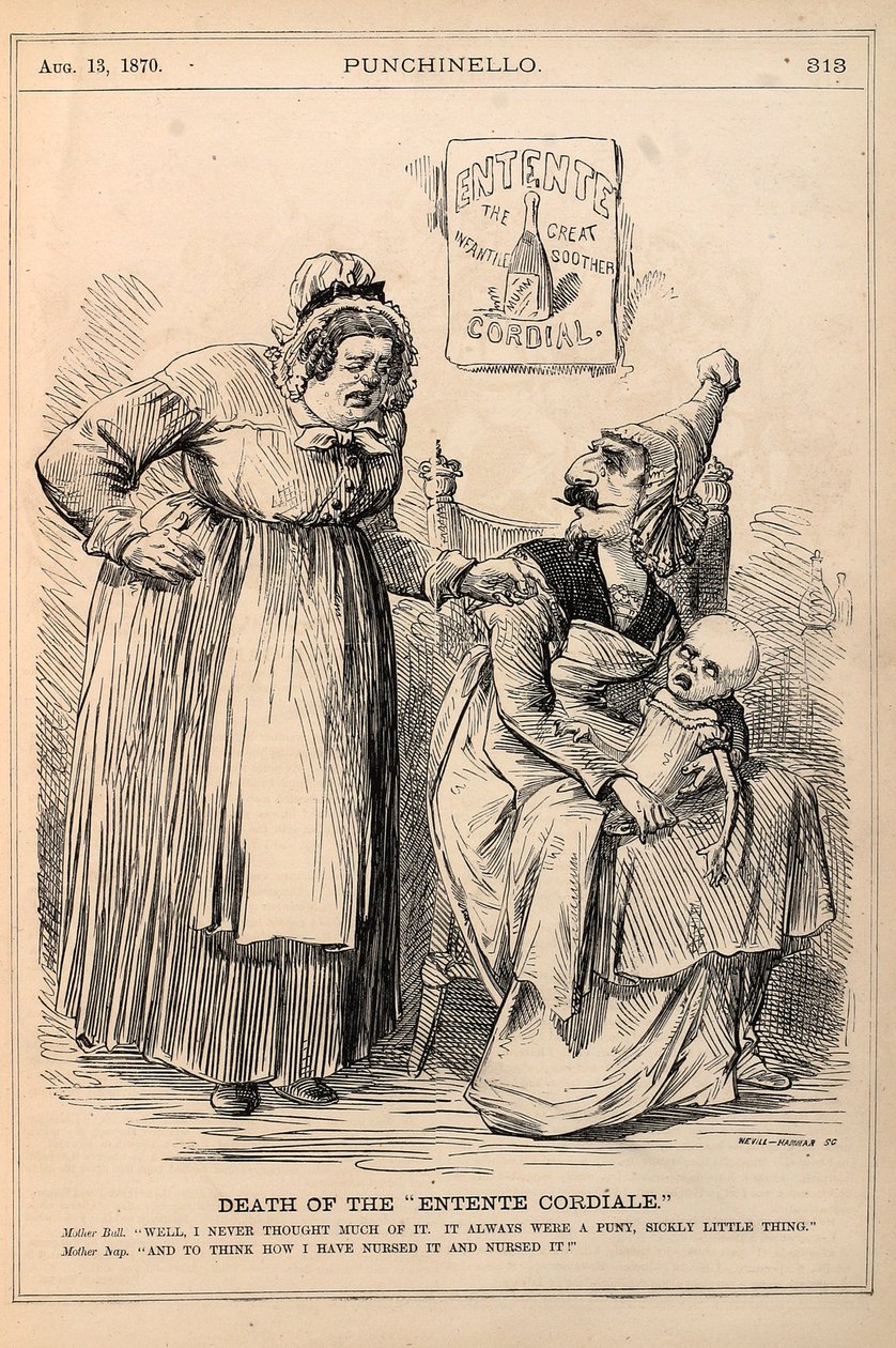 Morte da Entente Cordiale, 1870 (gravura em madeira) de George and Hammar, George Wevill