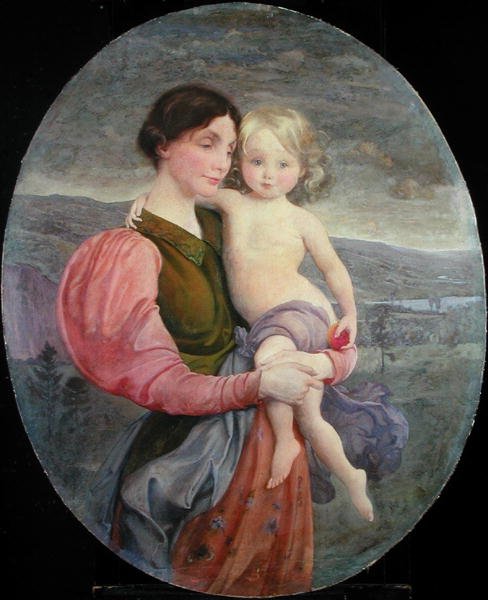 Mãe e Filho: Uma Madona Moderna de George de Forest Brush or Brusch
