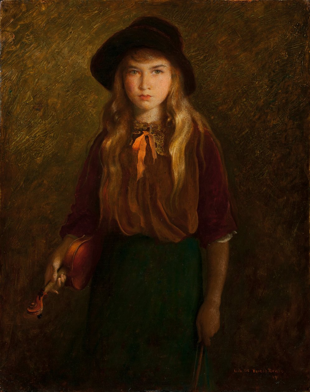 O jovem violinista de George de Forest Brush or Brusch