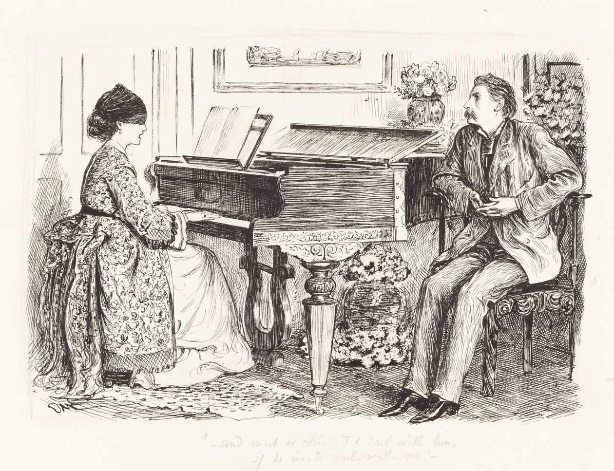"--E névoa ou brilho, eu navegaria com ele, se ele navegasse comigo--" de George du Maurier