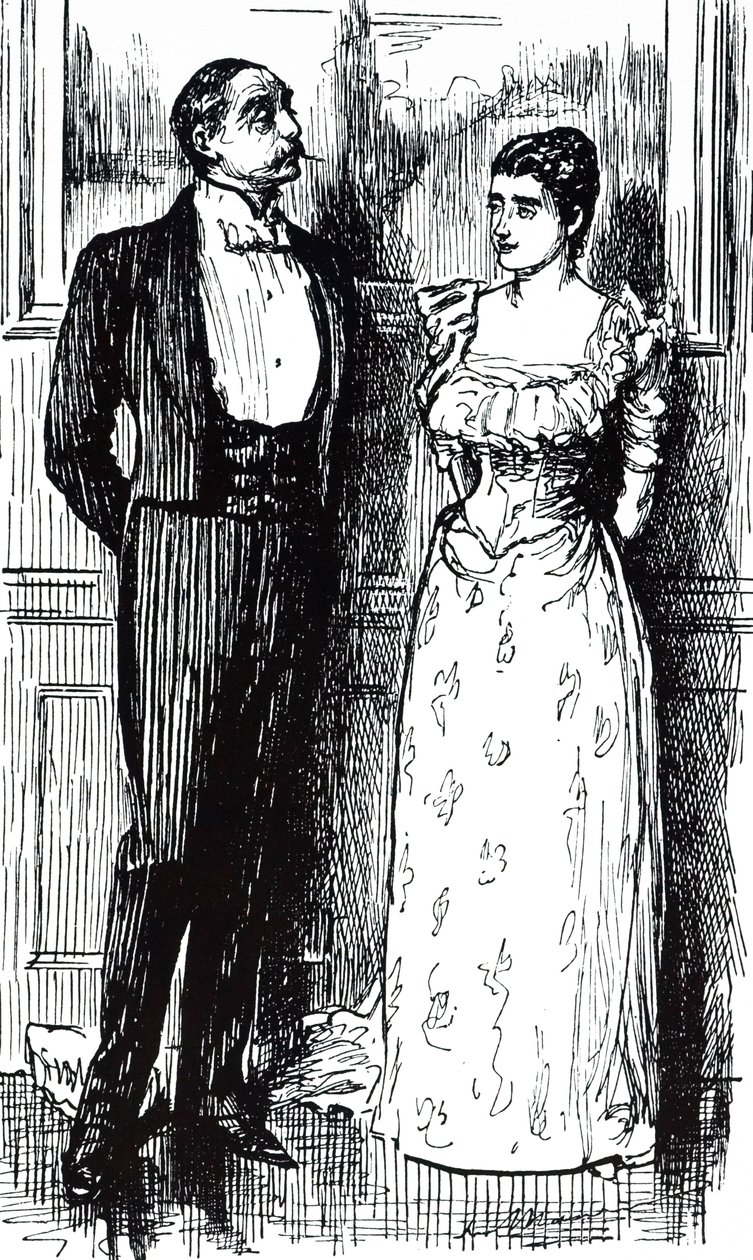 Um desenho animado intitulado "Sociedade Psíquica". Ilustrado por George du Maurier (1834-1896), cartoonista e autor franco-britânico de George du Maurier