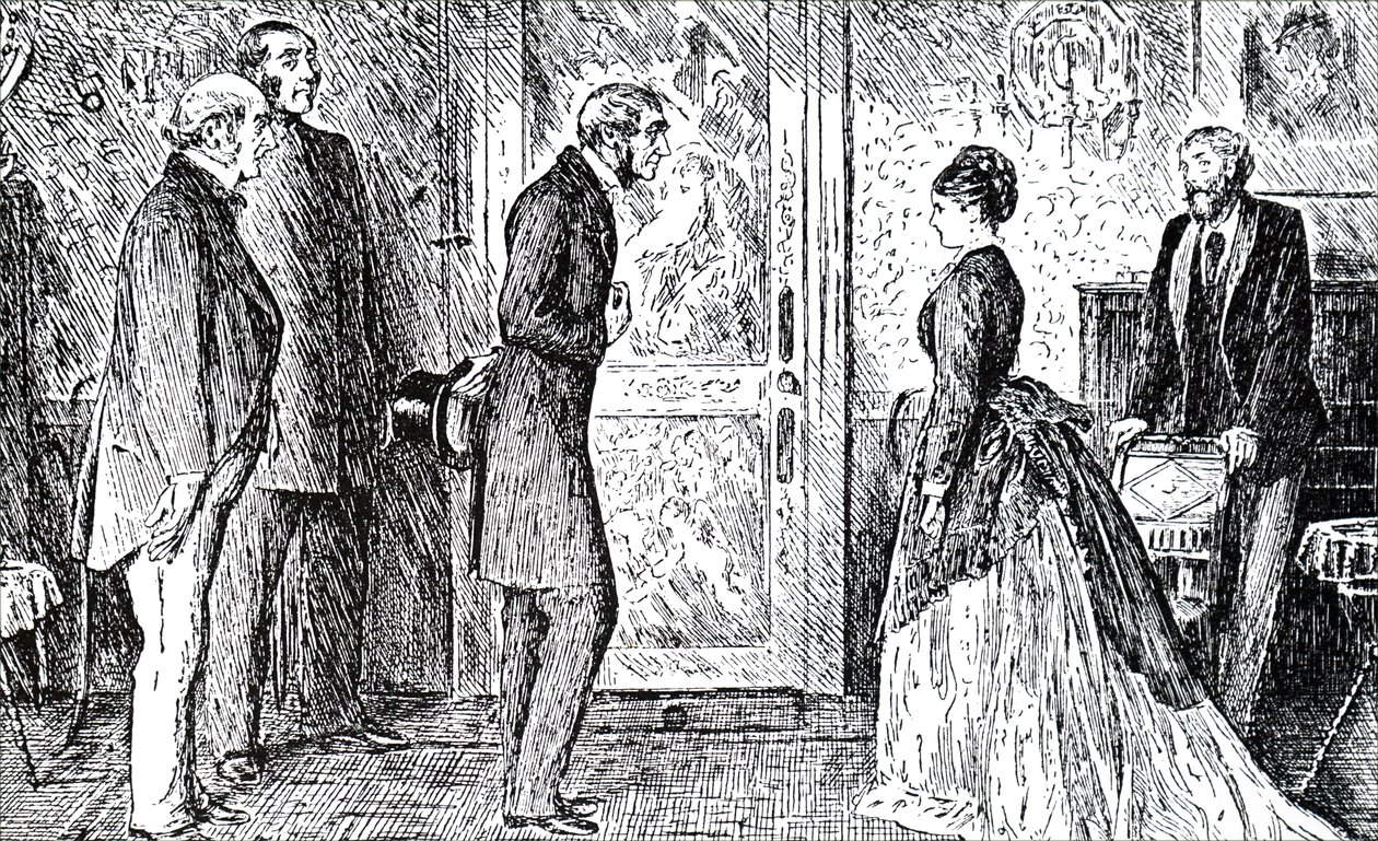 Uma cena do "Moonstone" de Wilkie Collins. de George du Maurier