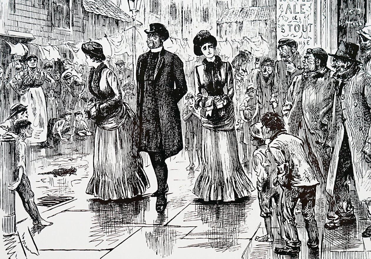 Uma inspeção das ordens inferiores. Por George du Maurier (1834-1896) um cartunista franco-britânico e autor de George du Maurier