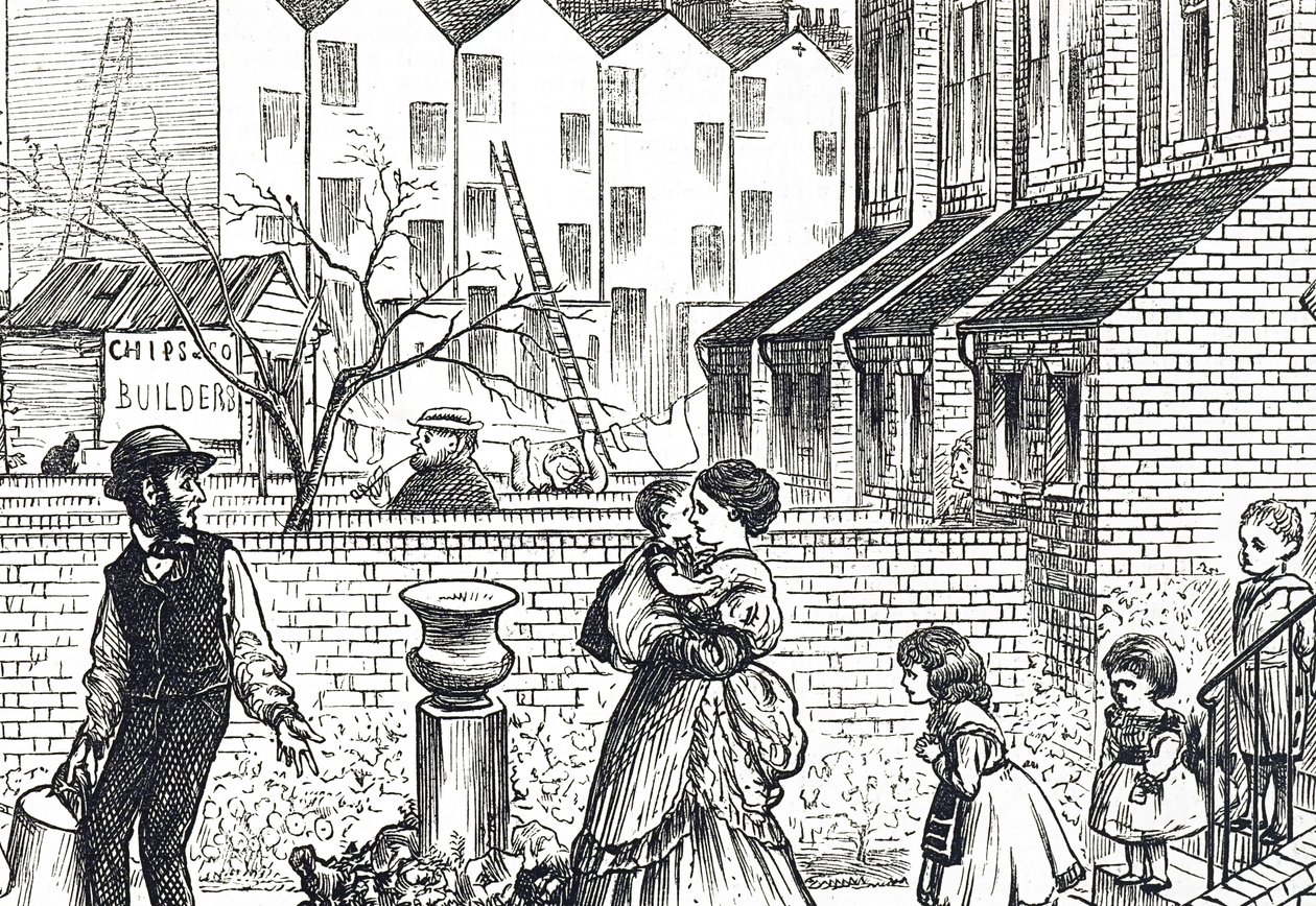 Comentários sobre a rápida expansão urbana e a construção de Jerry de George du Maurier