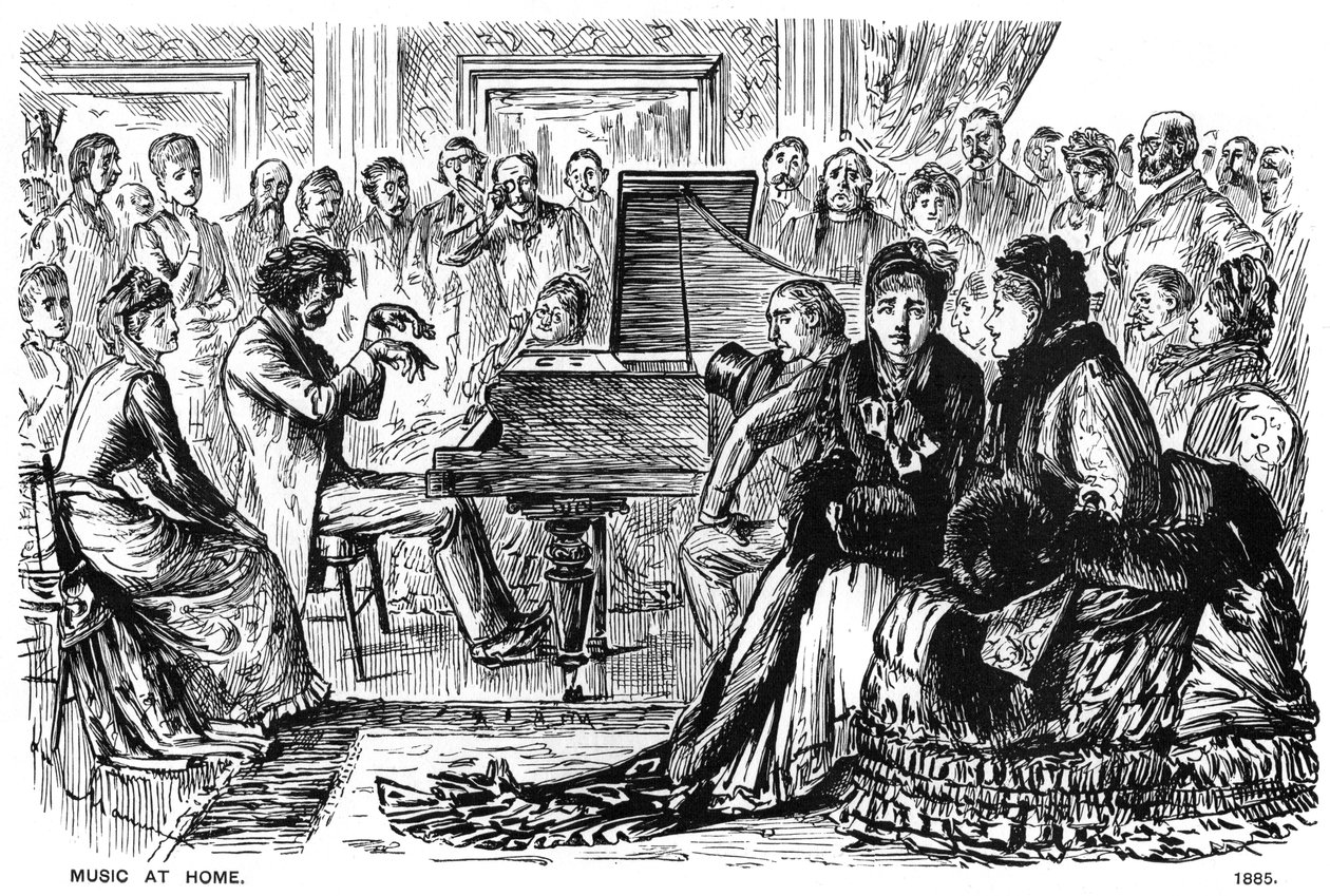Música em casa, 1885 1891. de George du Maurier