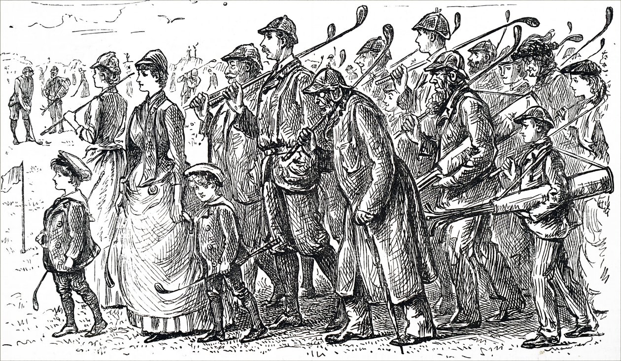 A crescente popularidade do golfe. de George du Maurier