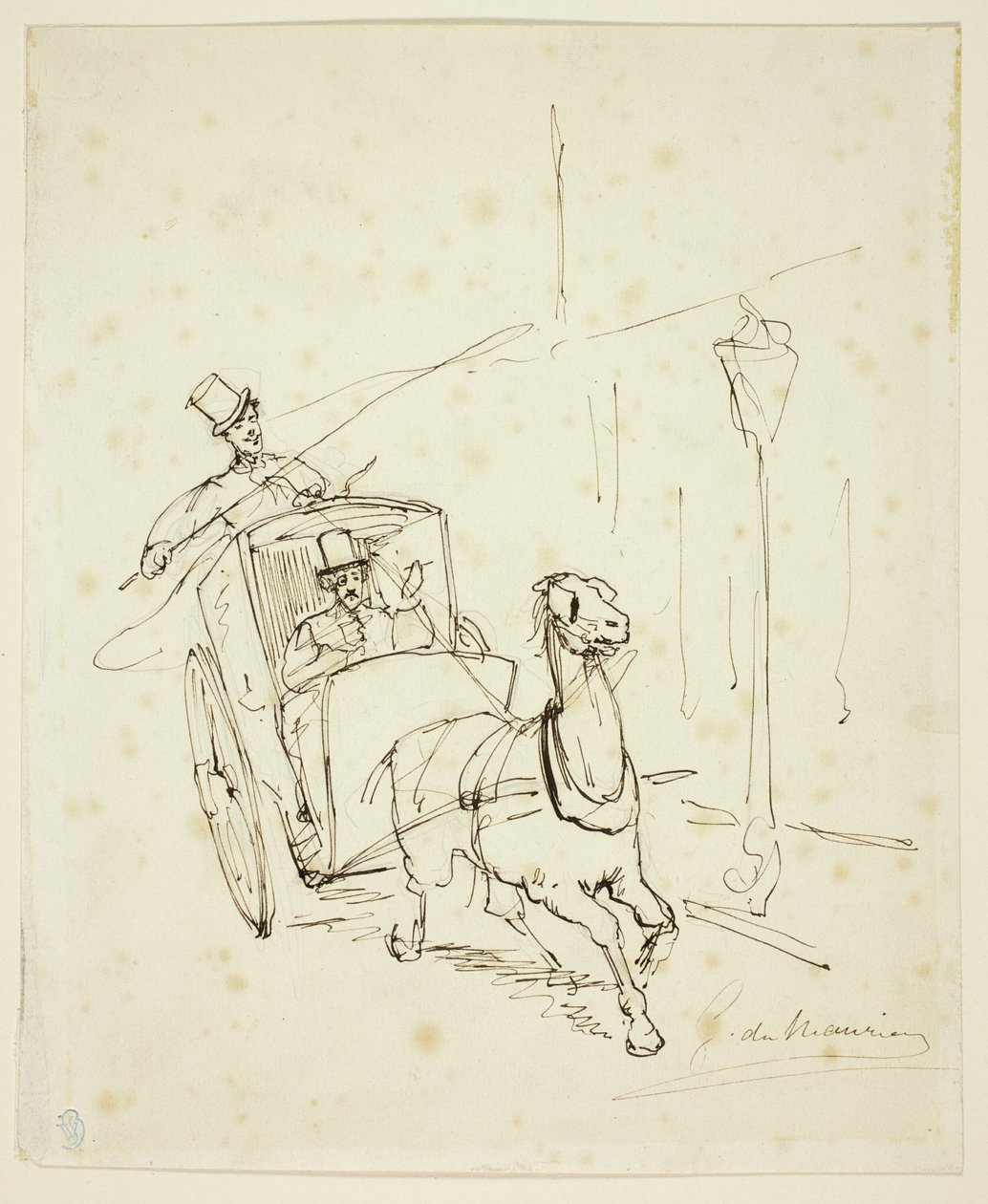 Whistler num táxi Hansom de George du Maurier