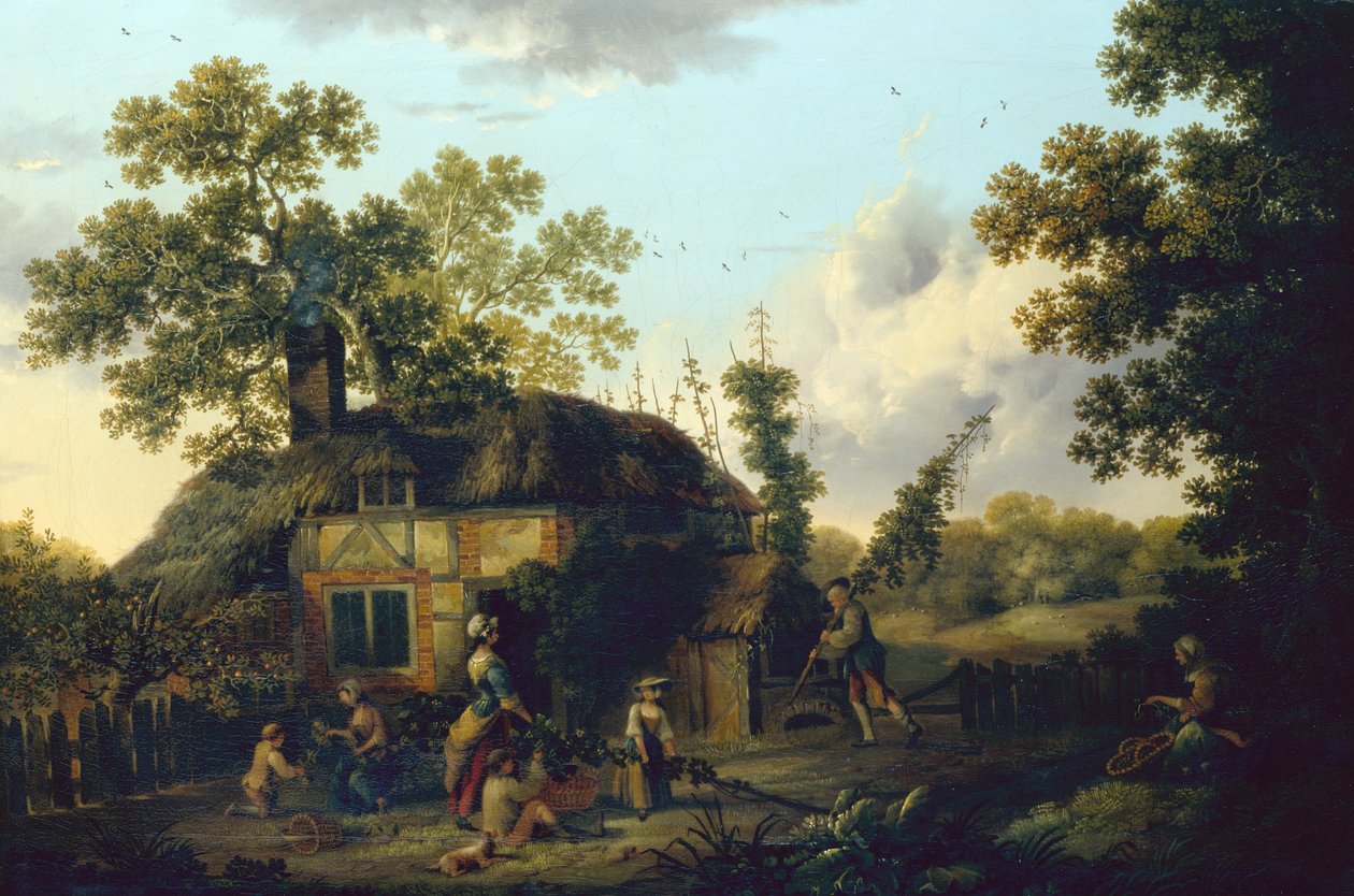 The Hop Pickers (óleo sobre tela) de George of Chichester Smith